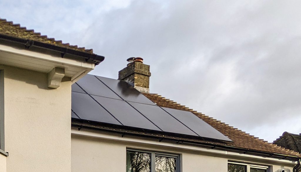 Roof with solar panels